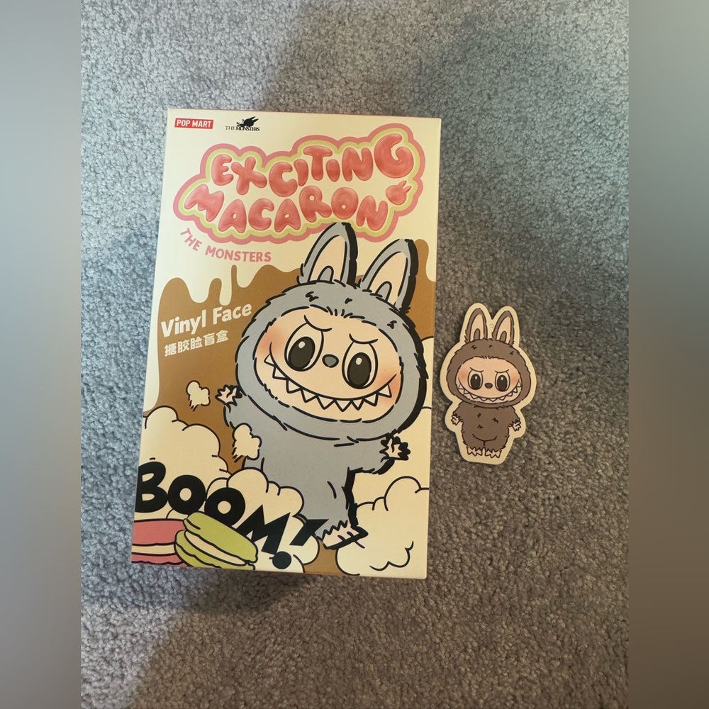 Pop Mart Exciting Macaron Vinyl Face - Labubu - Sesame Bean - card checked only